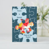 Plezierige Puzzelstukken Aangepaste Afbeelding Bedankkaart (Staand voorkant)