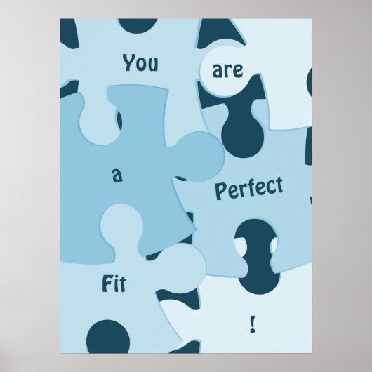 Plezierige Puzzelstukken Aangepaste Motiverende Te Poster (Voorkant)