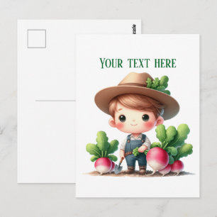 Plezierige radijs boer aanpasbaar briefkaart