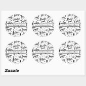 Plezierige Reissticker Avontuur Zwart & Wit Design Ronde Sticker (Vel)