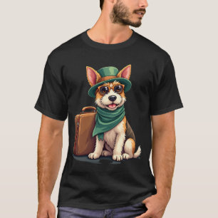 Plezierige Reizende Hond met Zak Grafisch voor Kof T-shirt