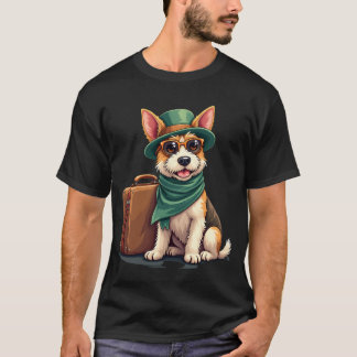 Plezierige Reizende Hond met Zak Grafisch voor Kof T-shirt