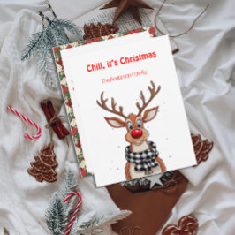 Plezierige rendier Rudolph kerstwensen briefkaart