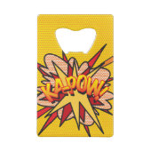 Plezierige Retro Pop Art-strip Creditkaart Flessenopener (Achterkant)