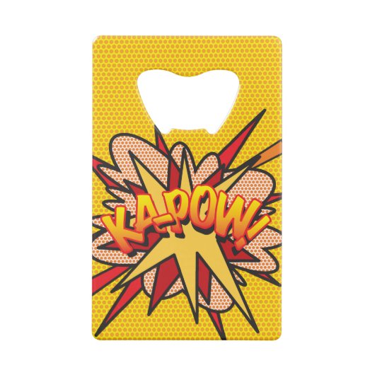 Plezierige Retro Pop Art-strip Creditkaart Flessenopener (Achterkant)