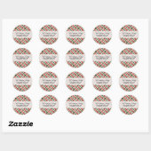 Plezierige Rode Groene Geruite Kerst Script Op Maa Ronde Sticker (Vel)