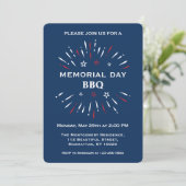 Plezierige Rode Witte Blauwe Memorial Day BBQ-Vuur Kaart (Staand voorkant)