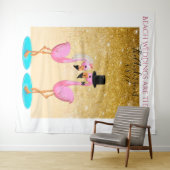 Plezierige roze flamingo huwelijksfotobackdrop wandkleed (In Situ (horizontaal))