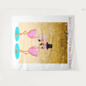 Plezierige roze flamingo huwelijksfotobackdrop wandkleed (Voorkant (horizontaal))