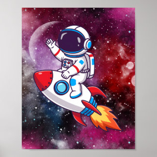 Plezierige ruimte-avontuur muurkunst poster