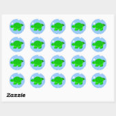 Plezierige Schildpad Ronde Sticker (Vel)