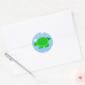 Plezierige Schildpad Ronde Sticker (Envelop)