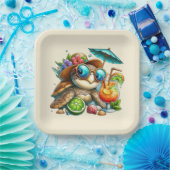 Plezierige Schildpadden Vergadering Papieren Bordje (Feest)