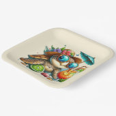 Plezierige Schildpadden Vergadering Papieren Bordje (Gebogen)