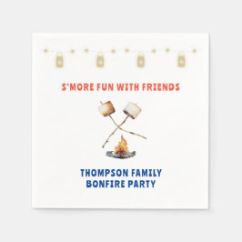 Plezierige S'mores-achtige barbecue met vrienden e Servet