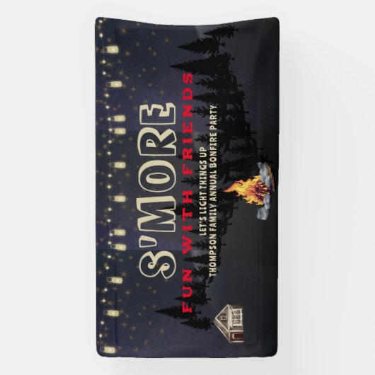 Plezierige S'mores-activiteit met open haard en BB Spandoek (Verticaal)