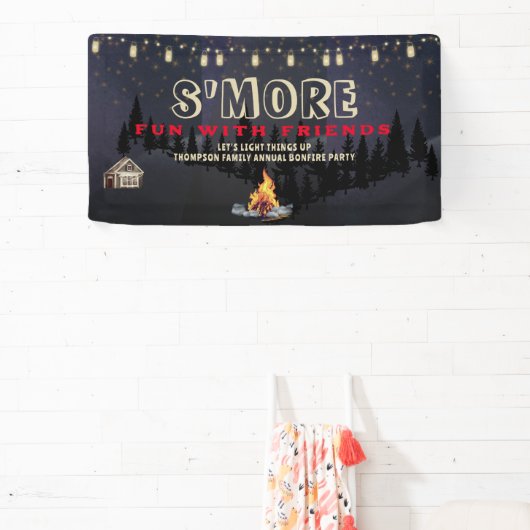 Plezierige S'mores-activiteit met open haard en BB Spandoek (Insitu)