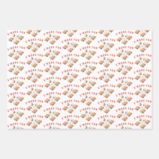 Plezierige S'mores bij kampvuur en BBQ met Friends Inpakpapier Vel (Voorkant 3)