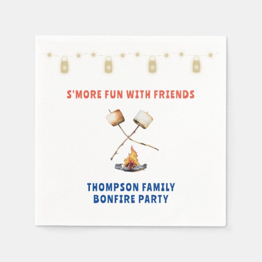 Plezierige S'mores- kampvuur achtertuin picknick F Servet (Voorkant)