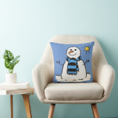 Plezierige Sneeuwman Illustratie Ontwerp Kussen (Stoel)