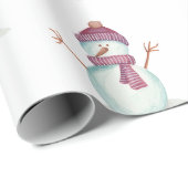 Plezierige Sneeuwman Kerstmis Cadeaupapier (Rol Hoek)
