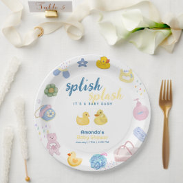 Plezierige Spetter Spat Rubber Eend Bad Baby Borre Papieren Bordje