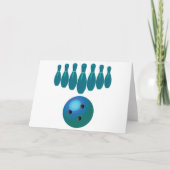 Plezierige sport met bowlingbal en -pinnen kaart (Voorkant)