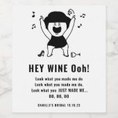 Plezierige & Trendy Zwarte Vrouw Dansend Wijnlabel Wijn Etiket (Enkel label)