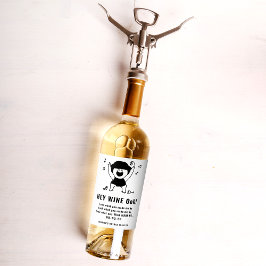 Plezierige & Trendy Zwarte Vrouw Dansend Wijnlabel Wijn Etiket