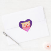 Plezierige Uil Paarse Sticker (Envelop)