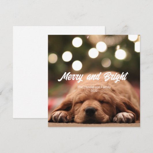 Plezierige vrolijke en heldere foto kerstkaart kaart (Voorkant / Achterkant)