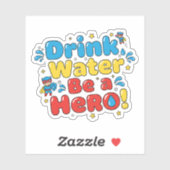 Plezierige waterfles ontwerp voor kinderen sticker (Vel)