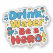 Plezierige waterfles ontwerp voor kinderen sticker (Voorkant)