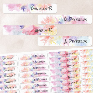 Plezierige waterverf kunst aanval tot 4 namen wate labels