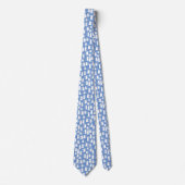 Plezierige Witte Kat Blauw Stropdas (Voorkant)