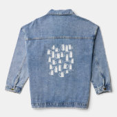 Plezierige Witte Kittige Katten Denim Jacket (Achterkant)