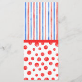 Plezierige Zomer Rood Blauw Evenementen Menu Plat  (Achterkant)