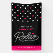 Plezierige Zwarte Heet Roze Laatste Rodeo Bachelor Spandoek (Verticaal)