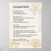 Plezierigheid Inspirerend gedicht geschreven woord Poster (Voorkant)