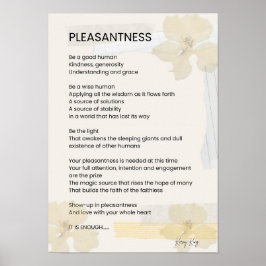 Plezierigheid Inspirerend gedicht geschreven woord Poster