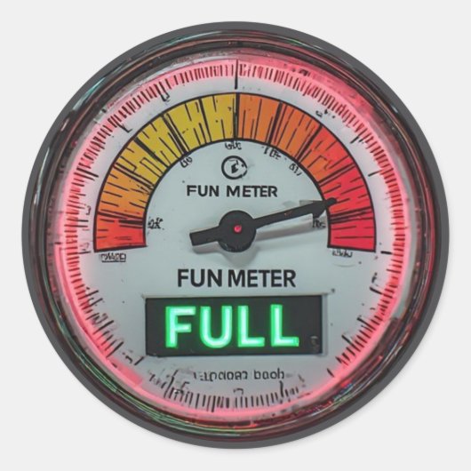 Pleziermeter "Vol" Ronde Sticker (Voorkant)