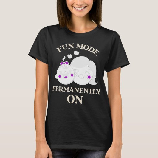Pleziermodus permanent aan docent t-shirt (Voorkant)
