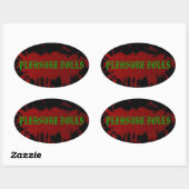 Plezierpoppen Ovale Sticker (Vel)