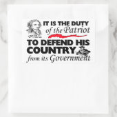 Plicht van de Patriot! Rechthoekige Sticker (Tas)