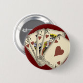 PLioniserende kaarten, harten, inbouwbaar Ronde Button 5,7 Cm (Voorkant /achterkant)