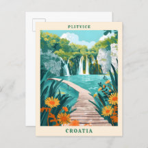 Plitvice Kroatië Elegante Kunst Vintage Reizen