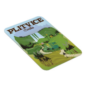 Plitvice Kroatië reisposter Magneet