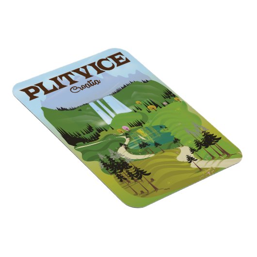 Plitvice Kroatië reisposter Magneet (Rechterzijde)