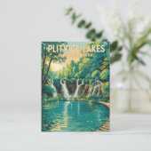 Plitvice Lakes National Park Illustration Travel Briefkaart (Staand voorkant)