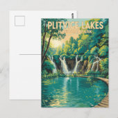 Plitvice Lakes National Park Illustration Travel Briefkaart (Voorkant / Achterkant)